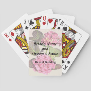 Jeu De Cartes Hydrangea Rose Avec Produits Mariages Feuille