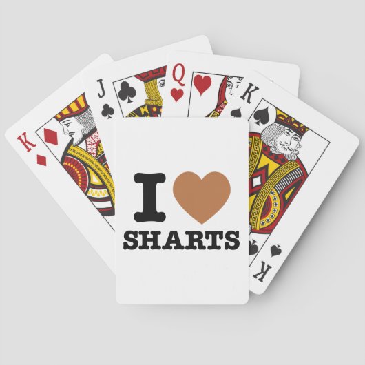 Jeu De Cartes I Heart Sharts Funny Icon Graphisme (dos)