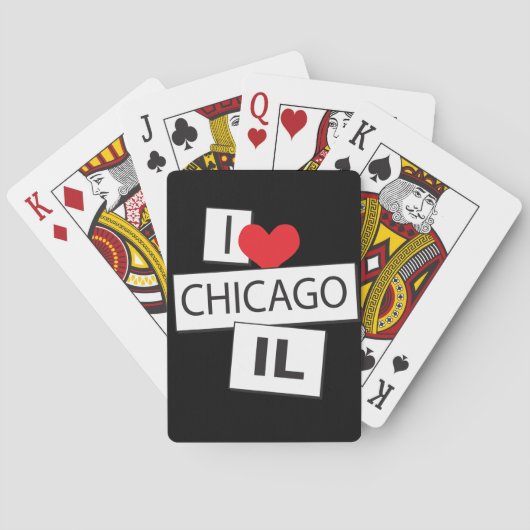 Jeu De Cartes I Love Chicago IL (dos)
