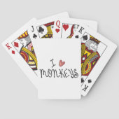 Jeu De Cartes I Love Monkeys Cute Handwritten Typography (dos)