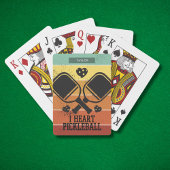 Jeu De Cartes I Love Pickleball Retro Stripes Monogramme Nom