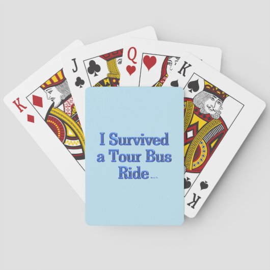 Jeu De Cartes I Survive Tour Bus Ride bleu Poker jouer aux carte (dos)