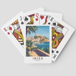 Jeu De Cartes Ibiza Espagne Illustration Voyage Art Vintage