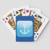 Jeu De Cartes Icône Ancre bleue marine moderne (dos)