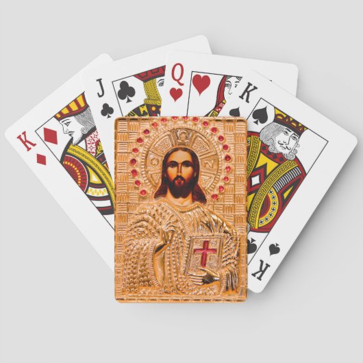 Jeu De Cartes Icône d'or de Jésus-Christ (dos)