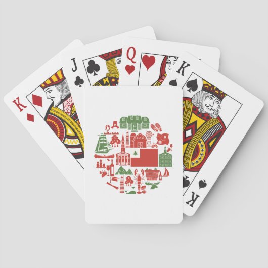 Jeu De Cartes Icônes de la Nouvelle-Angleterre (dos)