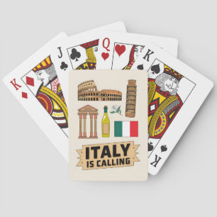 Jeu De Cartes Icônes de voyage vintage Italie Symboles nationaux