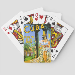 Jeu De Cartes Île de vacances du Cuba de l'affiche de voyage de