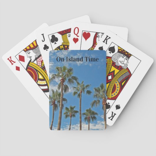 Jeu De Cartes Ile Temps Tropical Palmiers Blue Sky Paradise (dos)