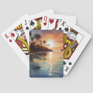Jeu De Cartes Ile tropicale Ocean Beach Initiales