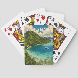Jeu De Cartes Îles Salomon Illustration Art de voyage Vintage