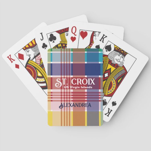 Jeu De Cartes Iles Vierges américaines St. Croix USVI Madras Cus (dos)