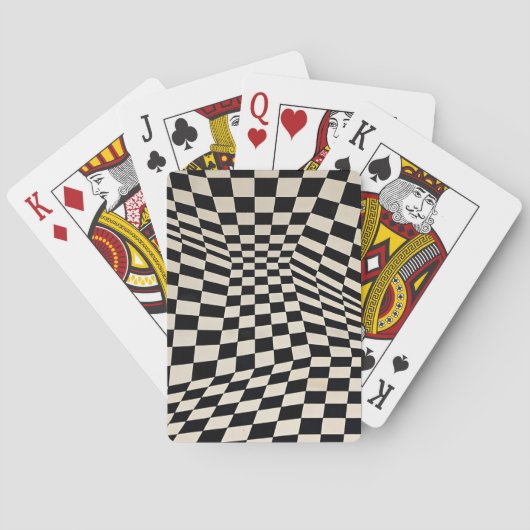 Jeu De Cartes Illusion d'optique de damier déformé (dos)