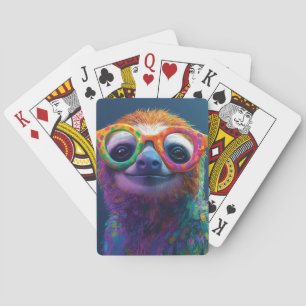 Jeu De Cartes Illustration amusante de fentes colorées avec lune