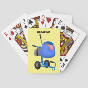 Jeu De Cartes Illustration amusante du mélangeur de ciment bleu