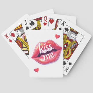 Jeu De Cartes Illustration artistique de lèvres rouges brillante