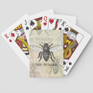 Jeu De Cartes Illustration d'abeille ouvrière vintage