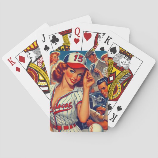 Jeu De Cartes Illustration de baseball vintage (dos)