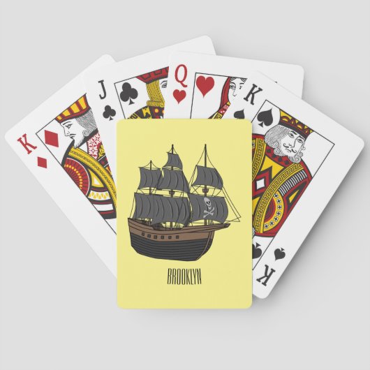 Jeu De Cartes Illustration de bateau pirate (dos)