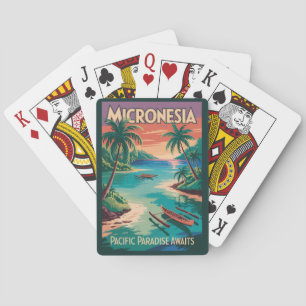 Jeu De Cartes Illustration de bateaux de Micronésie Art de voyag