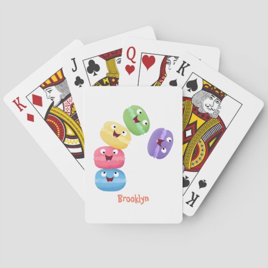 Jeu De Cartes Illustration de caricature de macarons marrant mig (dos)