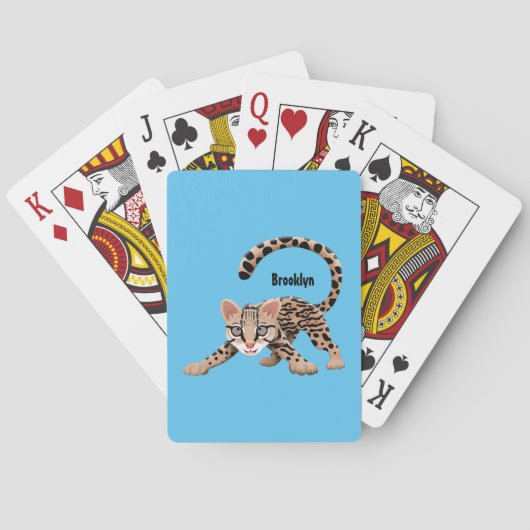 Jeu De Cartes Illustration de cartoon d'ocelot mignon (dos)