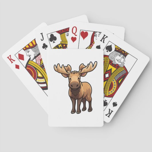 Jeu De Cartes Illustration de cerf de dessin (dos)