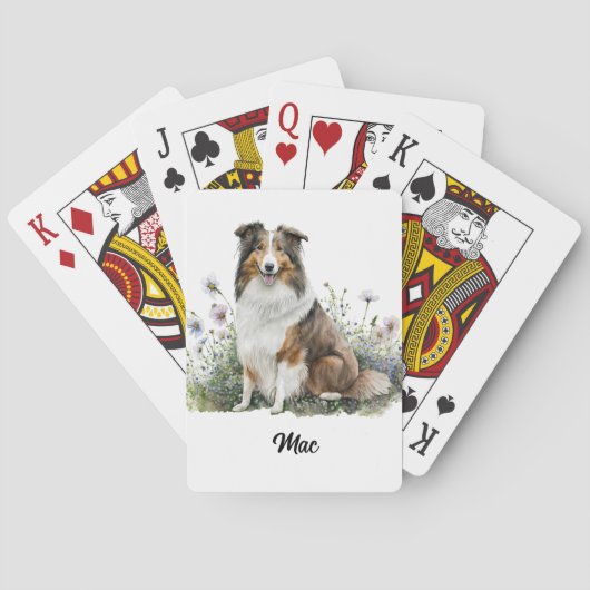 Jeu De Cartes Illustration de chien mignon - Collie (dos)