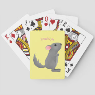 Jeu De Cartes Illustration de chinchilla gris mignon
