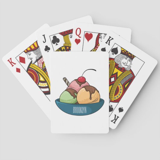 Jeu De Cartes Illustration de crème glacée (dos)