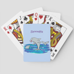 Jeu De Cartes Illustration de dauphins heureux adorables