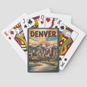 Jeu De Cartes Illustration de Denver Colorado Coucher de soleil