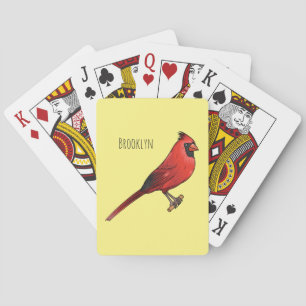 Jeu De Cartes illustration de dessin animé d'oiseau cardinal du