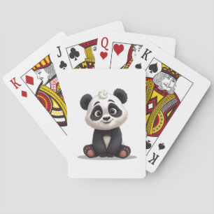 Jeu De Cartes Illustration de dessin animé d'ours panda assis