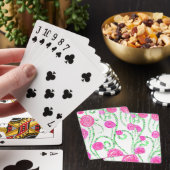 Jeu De Cartes Illustration de fleurs vert et rose (In Situ)
