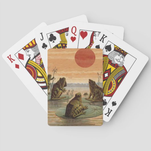 Jeu De Cartes Illustration de grenouilles Lily Pads Moon (dos)