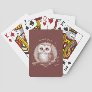Jeu De Cartes Illustration de hibou mignonne et cottagecore fant