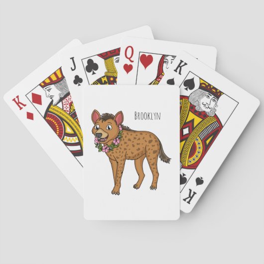 Jeu De Cartes Illustration de Hyena et de fleurs (dos)