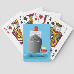 Jeu De Cartes Illustration de la caricature de remorqueur de paq