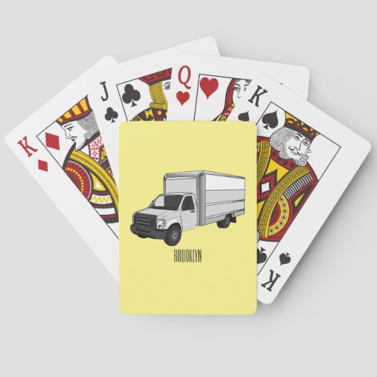 Jeu De Cartes Illustration de la caricature du camion-boîte (dos)