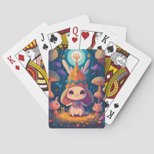 Jeu De Cartes Illustration de la forêt de Bunny Queen Imaginaire (dos)