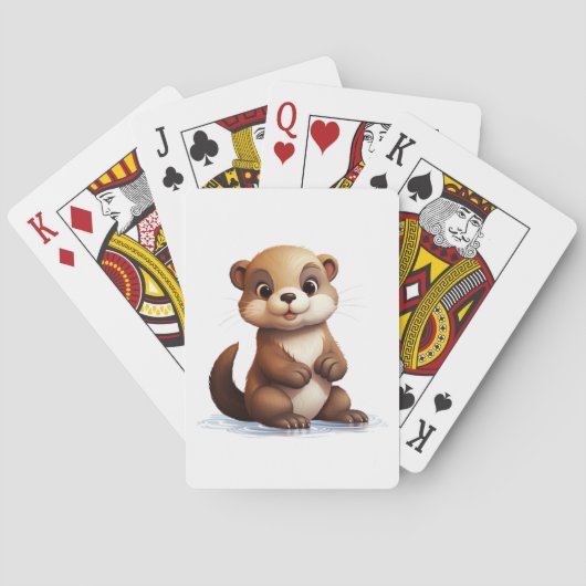 Jeu De Cartes Illustration de la loutre de dessin (dos)