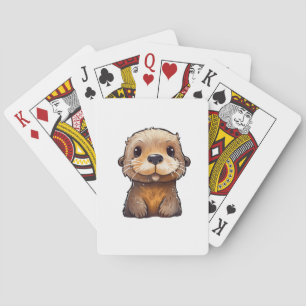 Jeu De Cartes Illustration de la loutre de dessin