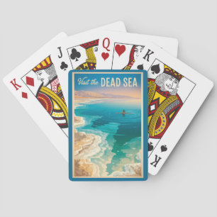 Jeu De Cartes Illustration de la mer Morte Art de voyage Vintage