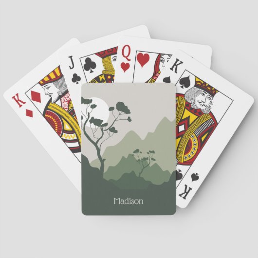 Jeu De Cartes Illustration de la nature de nom personnalisé (dos)