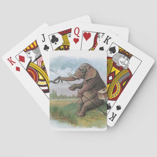 Jeu De Cartes Illustration de la pêche des éléphants (dos)