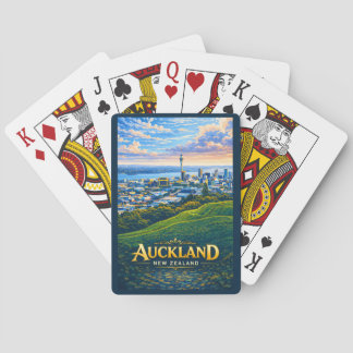 Jeu De Cartes Illustration de la skyline d'Auckland Nouvelle-Zél