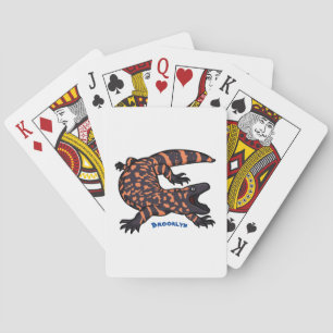 Jeu De Cartes Illustration de lézard géant affamé