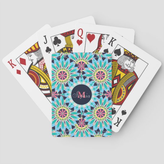 Jeu De Cartes Illustration de motif floral assez tendance (dos)