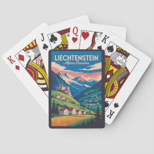 Jeu De Cartes Illustration de paysage du Liechtenstein Art de vo